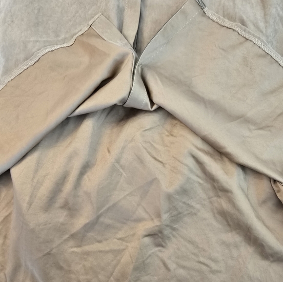 🔴 Mystree Womens Sude Button Shirt Button Design Arms Military Tan Small - Picture 10 of 11